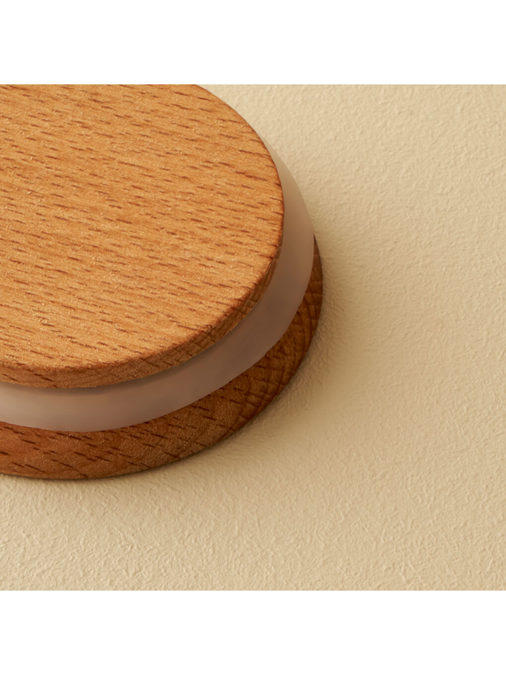 Bej Joye Ahşap Kapaklı 3'lü Kavanoz Seti-2