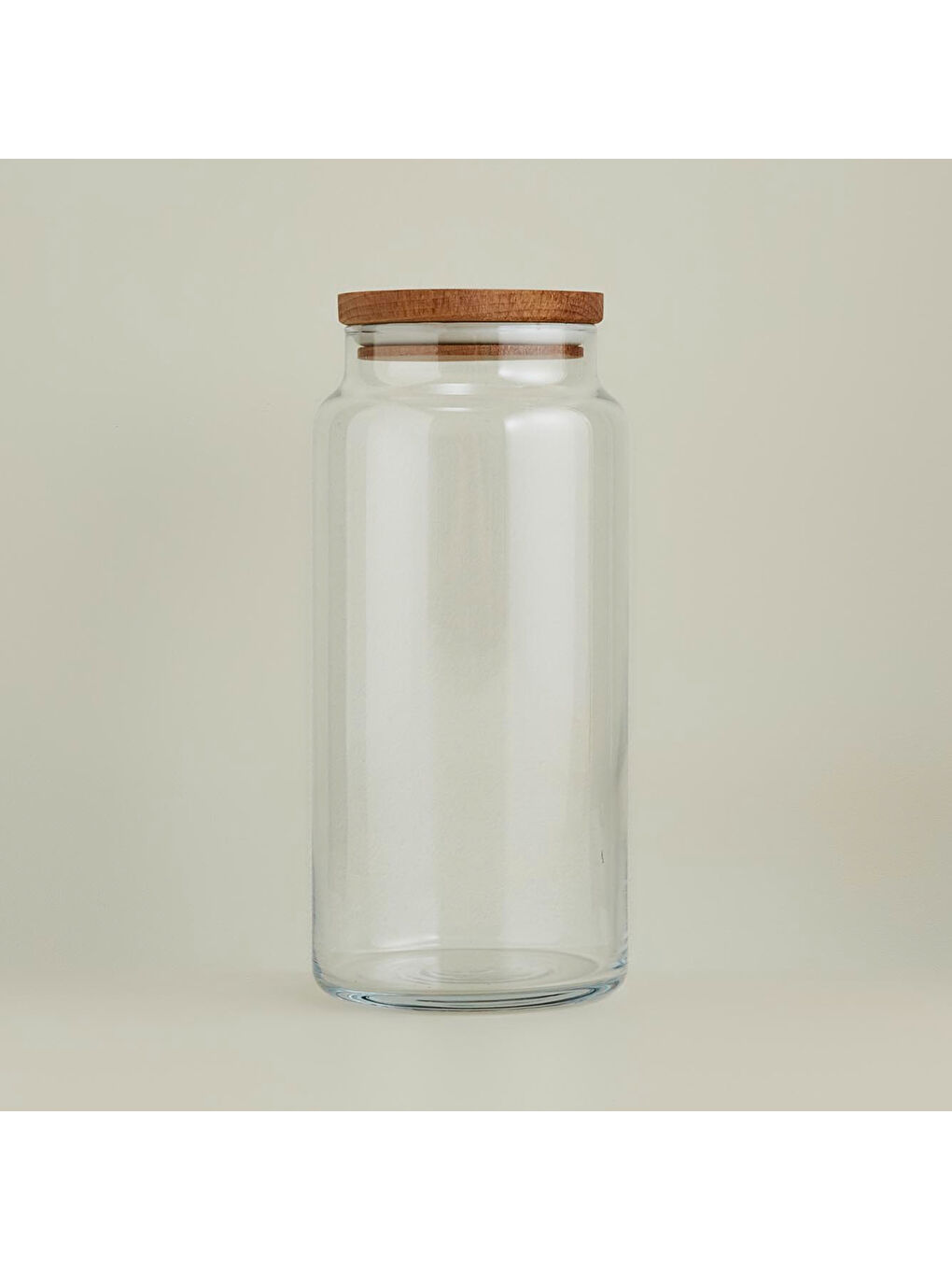 Renksiz Joye Ahşap Kapalı 2'li Büyük Kavanoz Seti