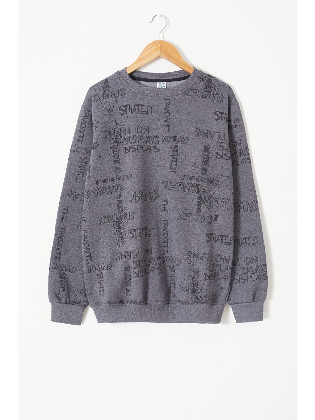 Antrasit Erkek Çocuk Pano Baskılı Sweatshirt 9-14 Yaş 14024