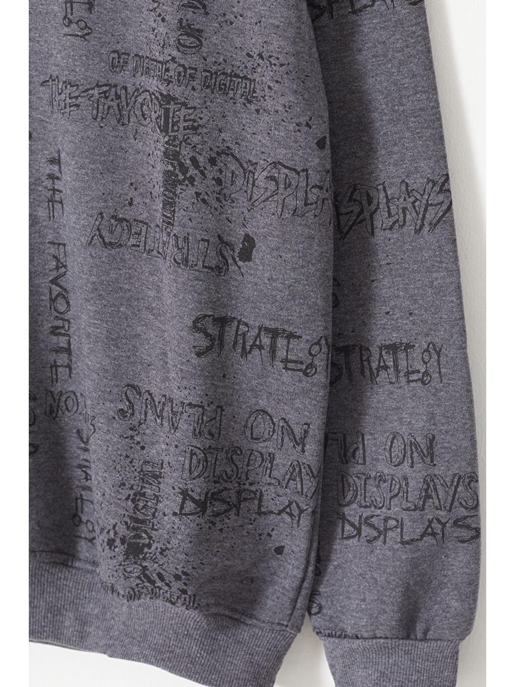 Antrasit Erkek Çocuk Pano Baskılı Sweatshirt 9-14 Yaş 14024-3
