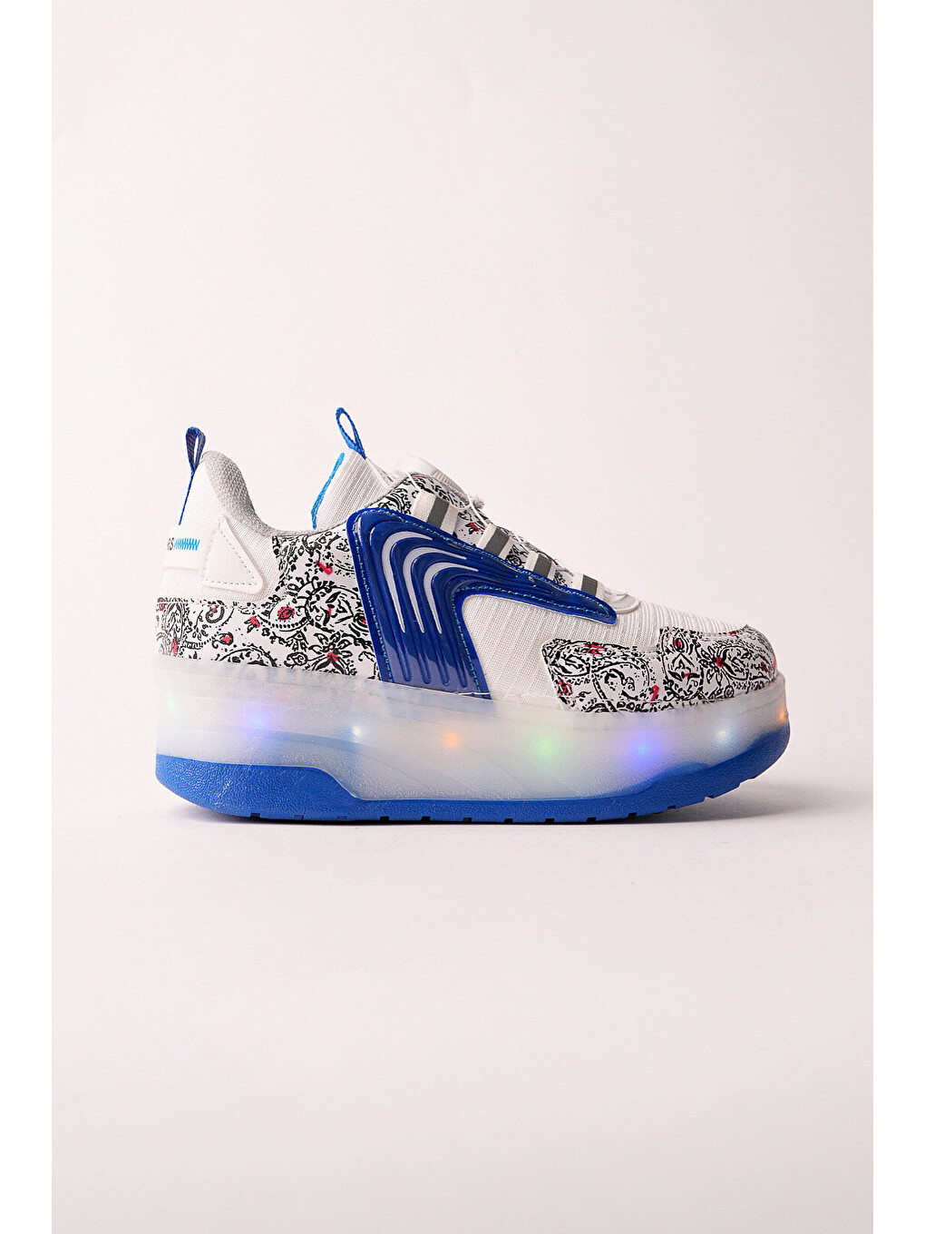 Mavi FLOW Çocuk Işıklı Patenli Tekerlekli Sneaker Spor Ayakkabı-2