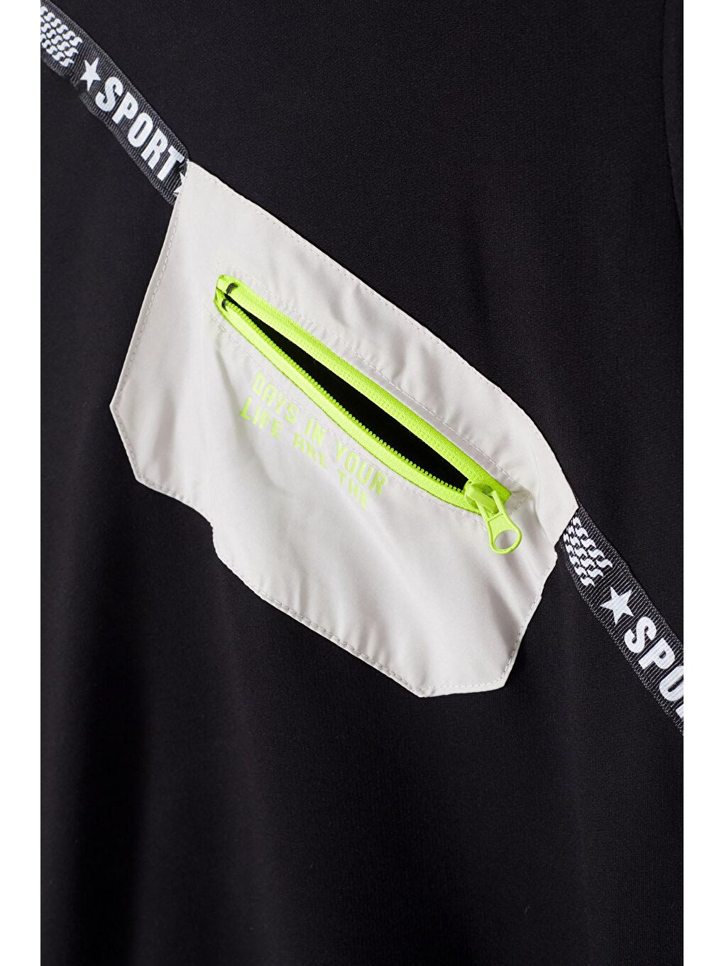 Siyah Erkek Çocuk Cepli Kapüşonlu Sweatshirt 9-14 Yaş 14021-1