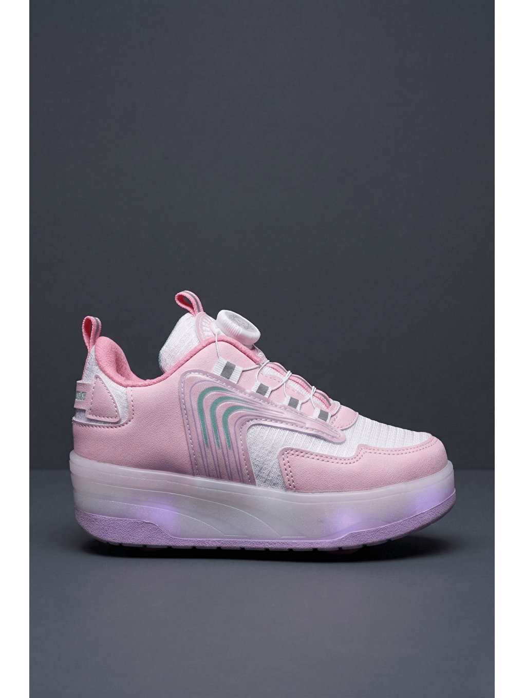 Pembe FLOW Çocuk Işıklı Patenli Tekerlekli Sneaker Spor Ayakkabı-4