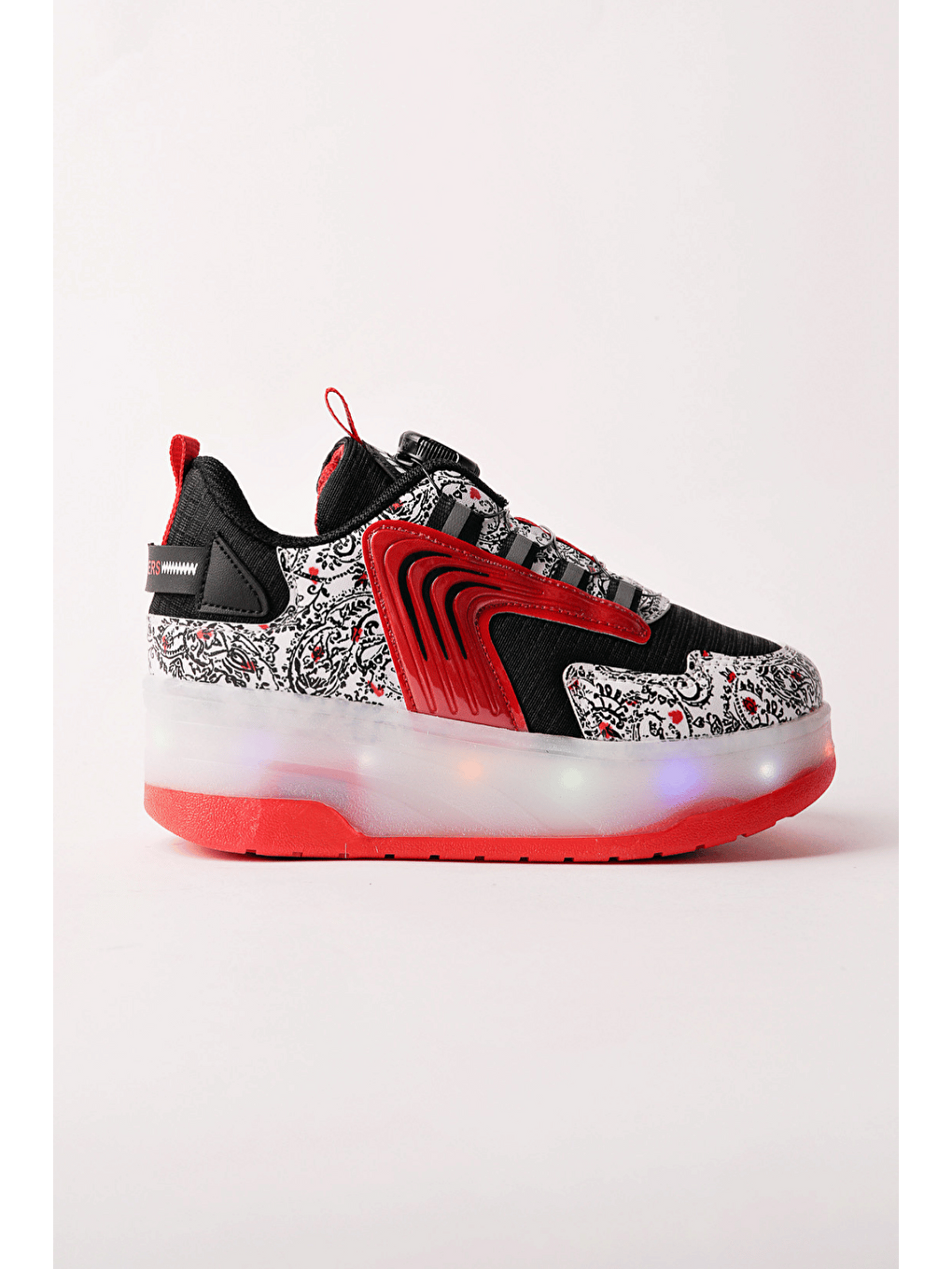 Siyah FLOW Çocuk Işıklı Patenli Tekerlekli Sneaker Spor Ayakkabı-6