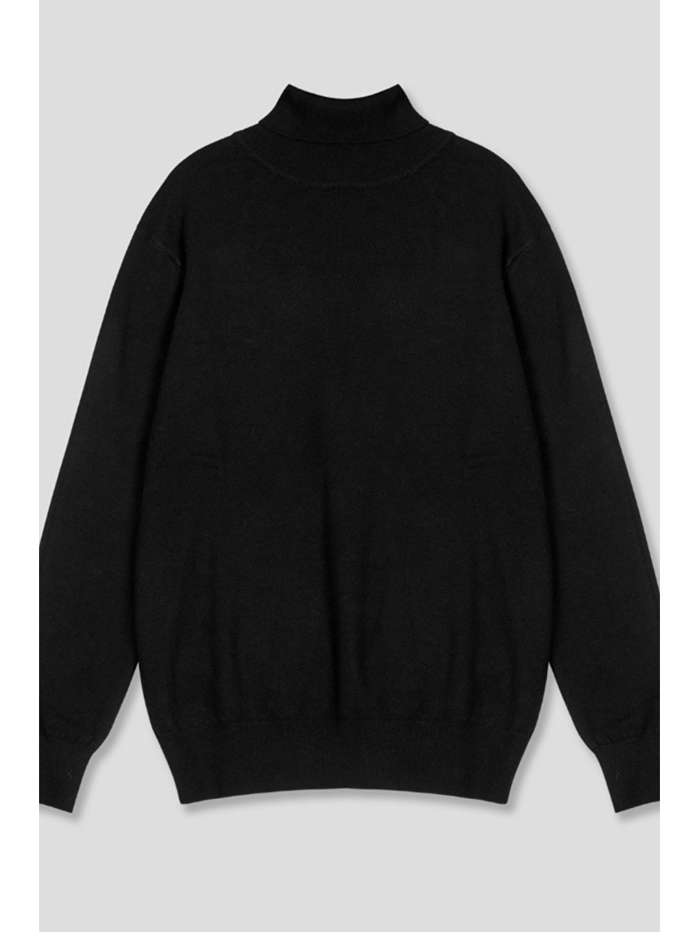 Siyah Erkek Tam Balıkçı Slim Fit Triko Kazak-3