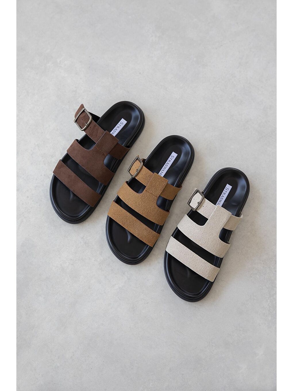 Kahverengi Toff Kadın Toka Detay Günlük Konfor Süet Terlik Kahve-2