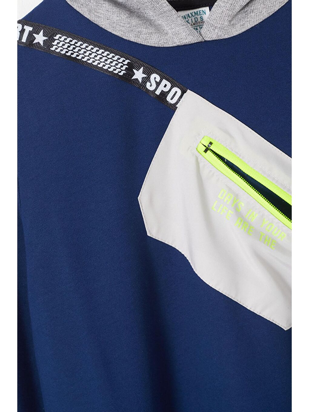 Lacivert Erkek Çocuk Cepli Kapüşonlu Sweatshirt 9-14 Yaş 14021-3