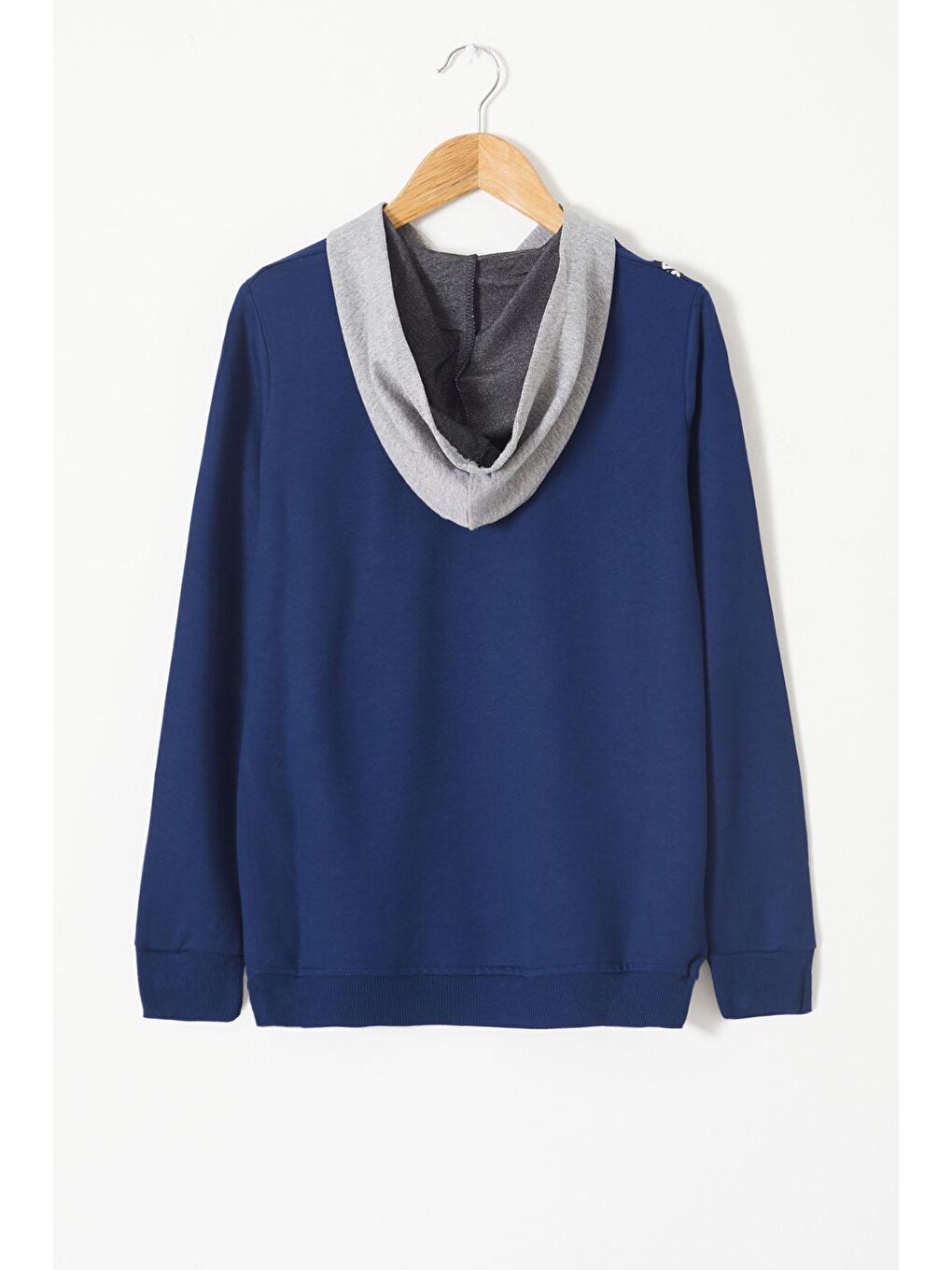 Lacivert Erkek Çocuk Cepli Kapüşonlu Sweatshirt 9-14 Yaş 14021-4