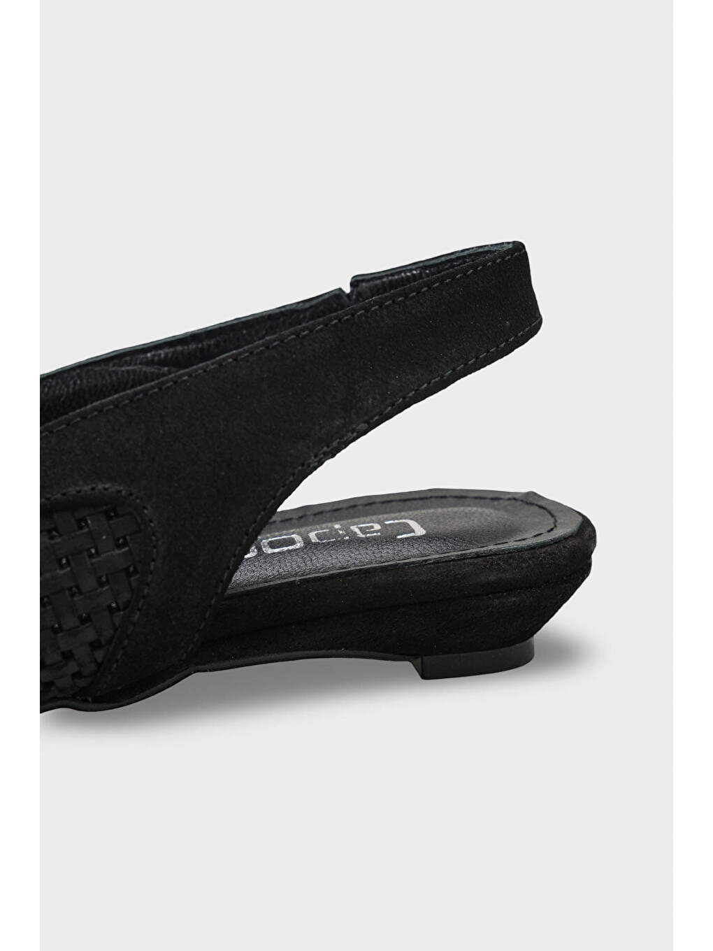 Siyah Sharyl Süet Fileli Hakiki Deri Sivri Burunlu Düz Topuklu Günlük Kadın Ayakkabı-4