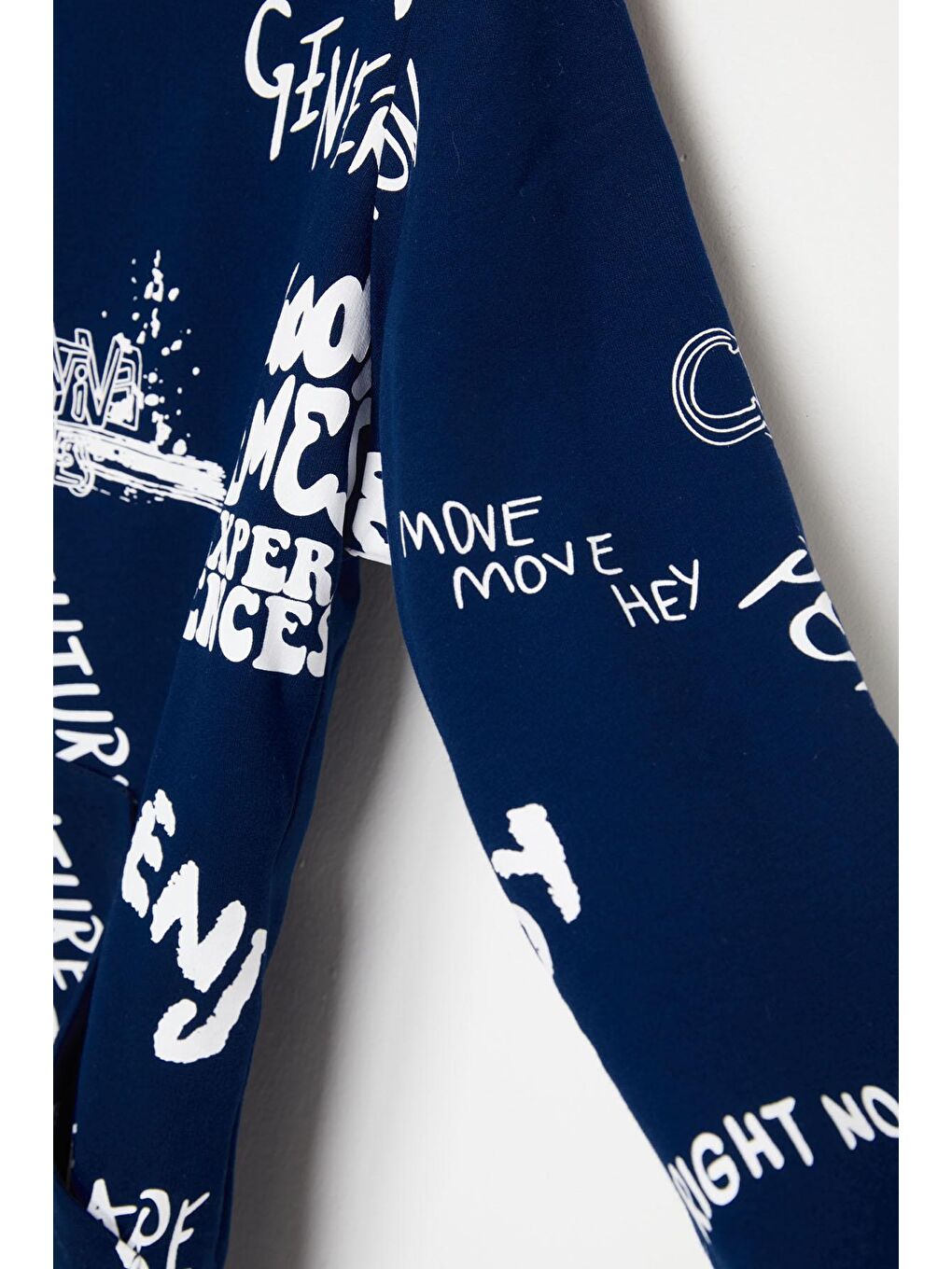 My Serenad Lacivert Erkek Çocuk Yazı Baskılı Kapüşonlu Sweatshirt 4-14Yaş 14020 - 1