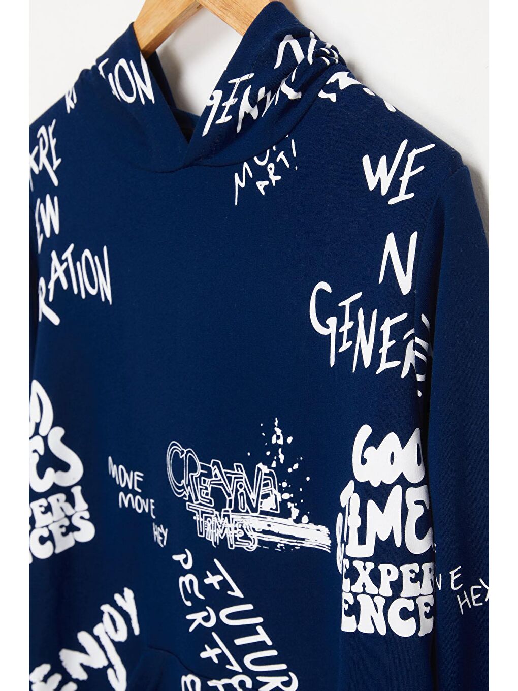 My Serenad Lacivert Erkek Çocuk Yazı Baskılı Kapüşonlu Sweatshirt 4-14Yaş 14020 - 3