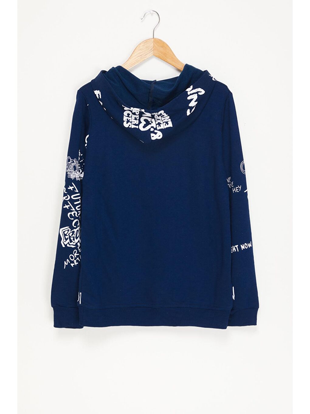 My Serenad Lacivert Erkek Çocuk Yazı Baskılı Kapüşonlu Sweatshirt 4-14Yaş 14020 - 4