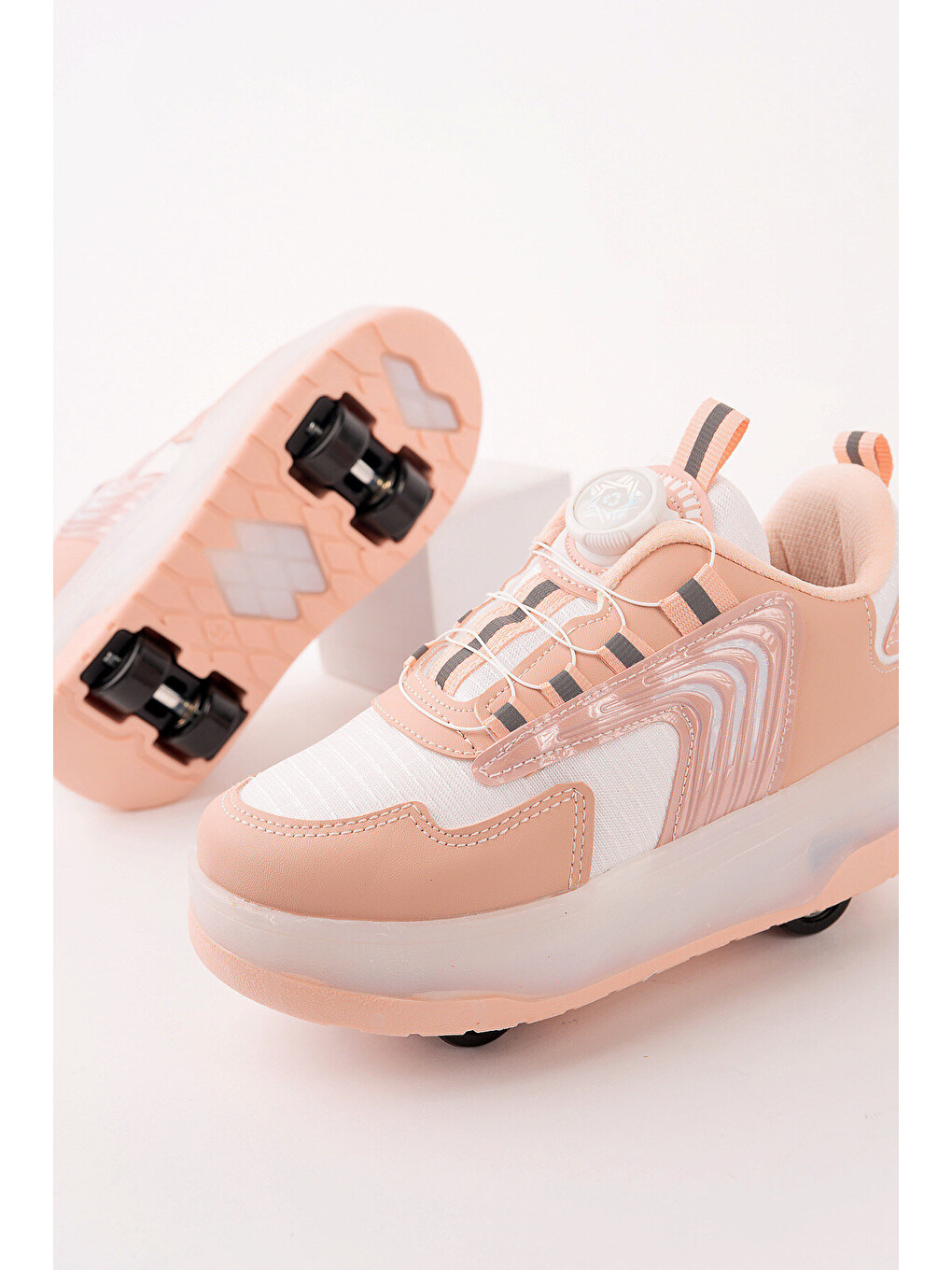 Pembe FLOW Çocuk Işıklı Patenli Tekerlekli Sneaker Spor Ayakkabı-6