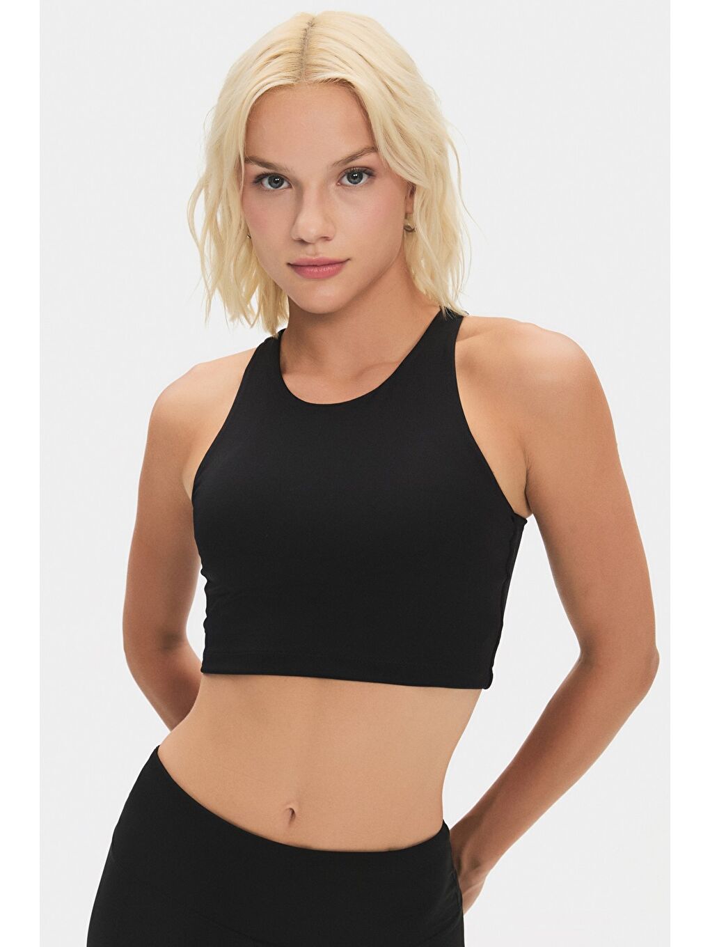Joystar Siyah Kadın Halter Yaka Içi Sütyenli Tişört - 3
