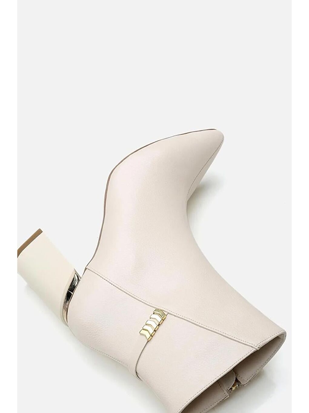 Kahverengi Kadın Kemik Fermuarlı Kalın Topuklu Bot-6