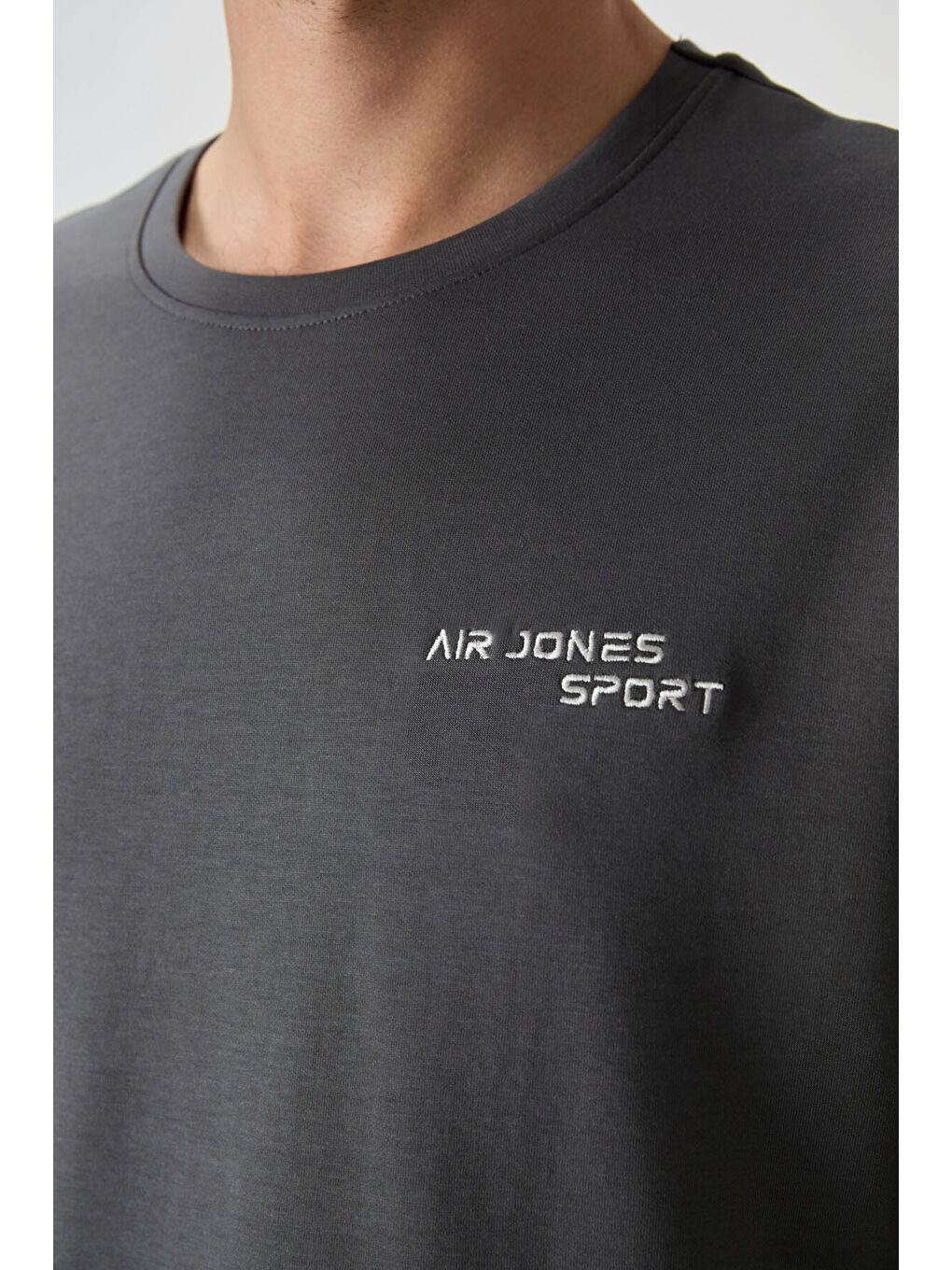 Haki Pamuklu Kalın Yumuşak Dokulu  Fit Nakışlı Erkek Eşofman Takım - 85252-1