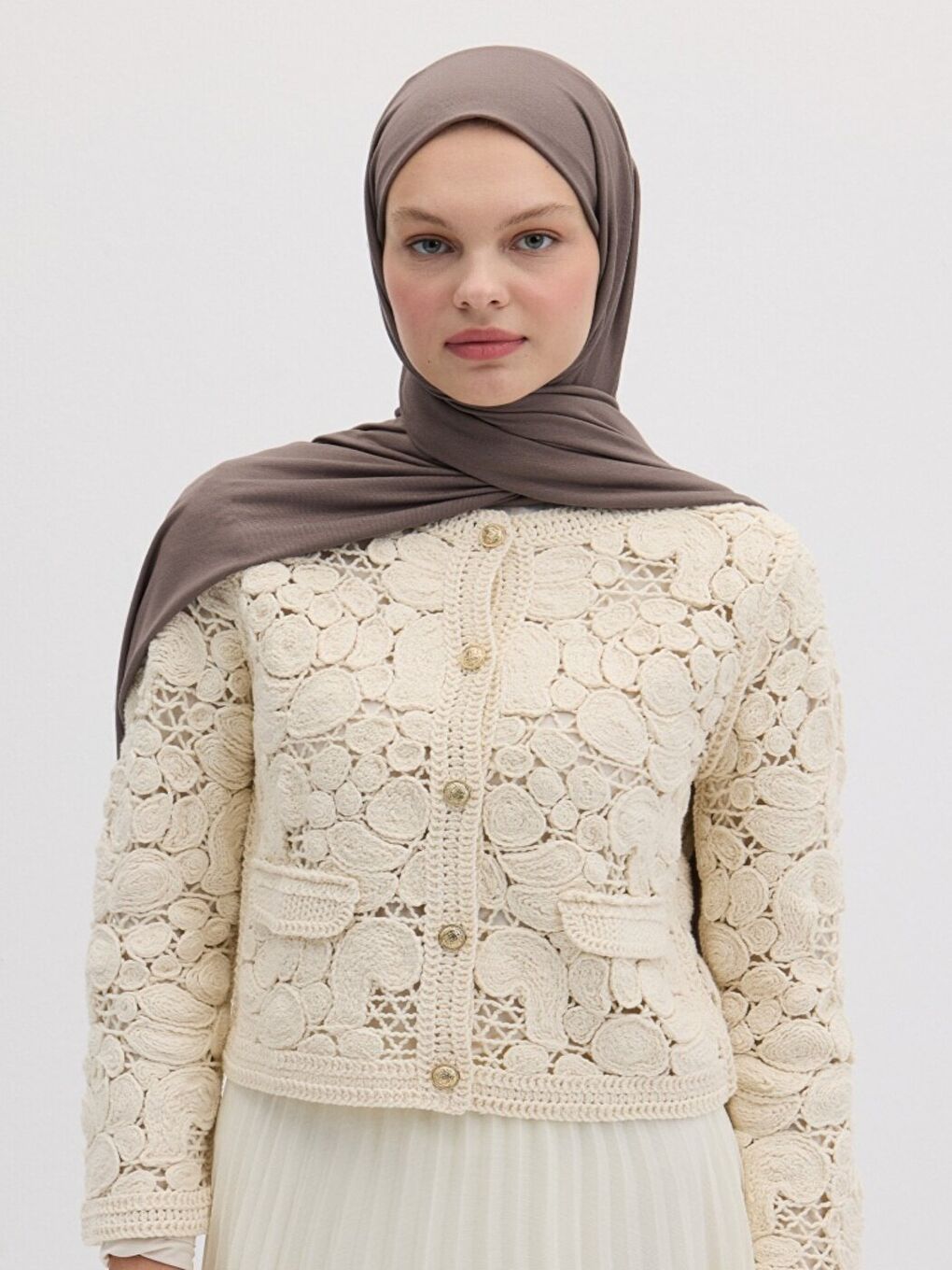 Kahverengi Bambu Penye Şal Tozlu Kahve-1