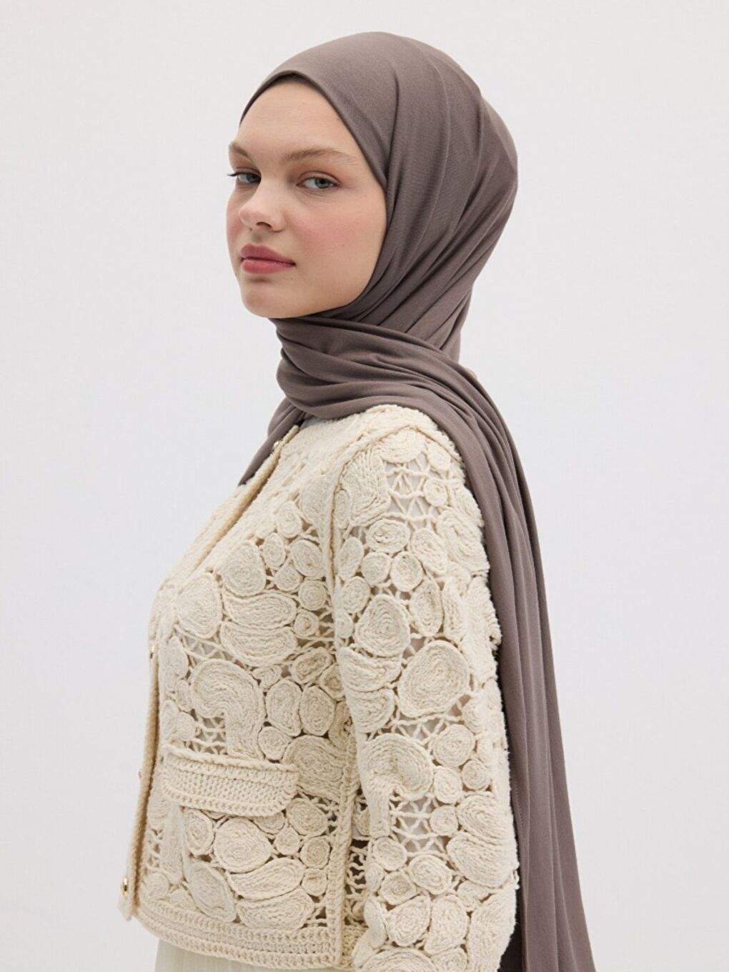 Kahverengi Bambu Penye Şal Tozlu Kahve-2