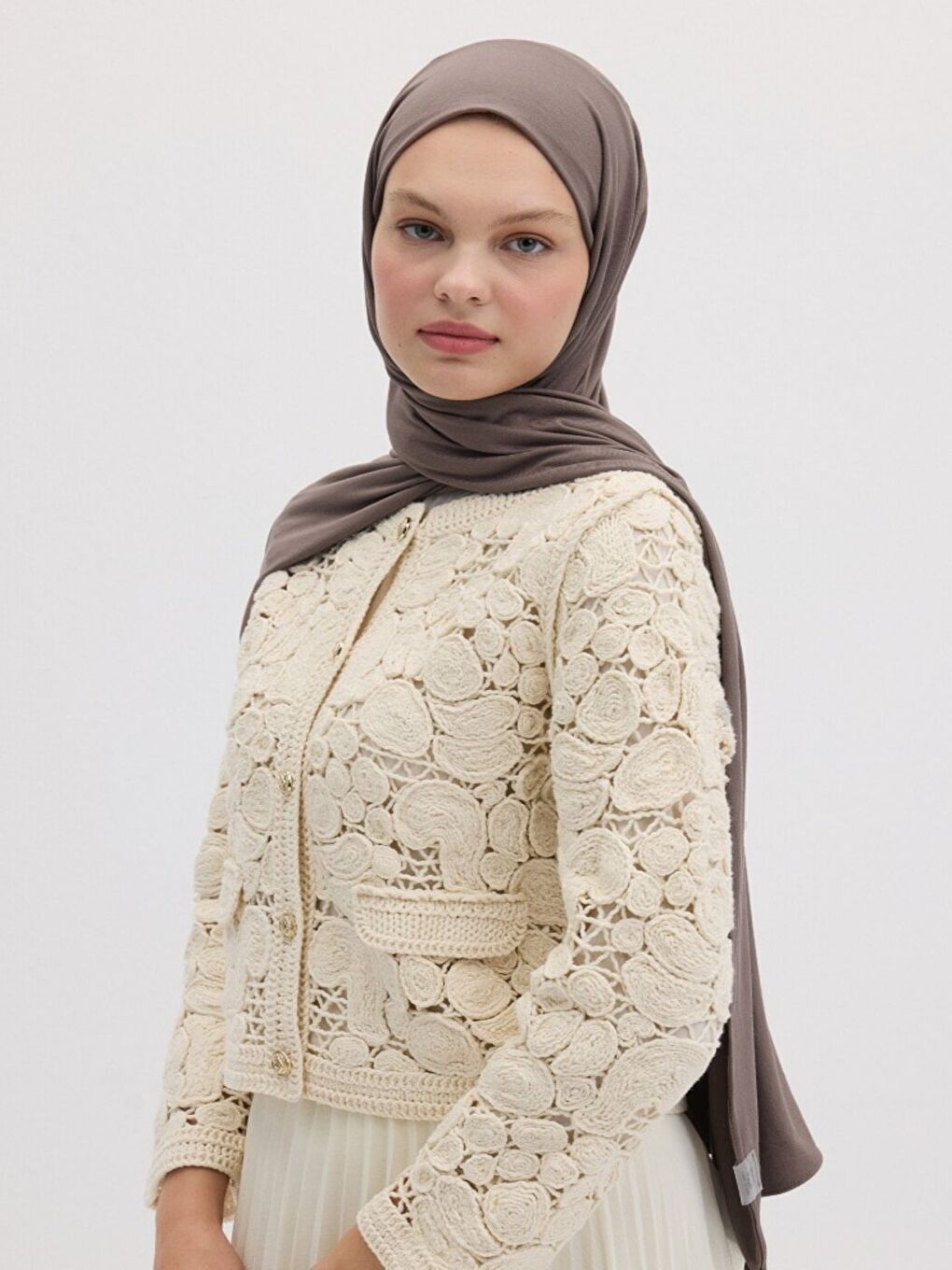 Kahverengi Bambu Penye Şal Tozlu Kahve-3