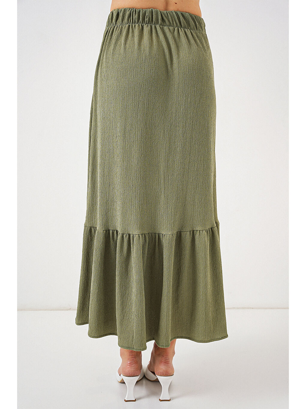 1886 Uzun Örme Etek - Haki-5