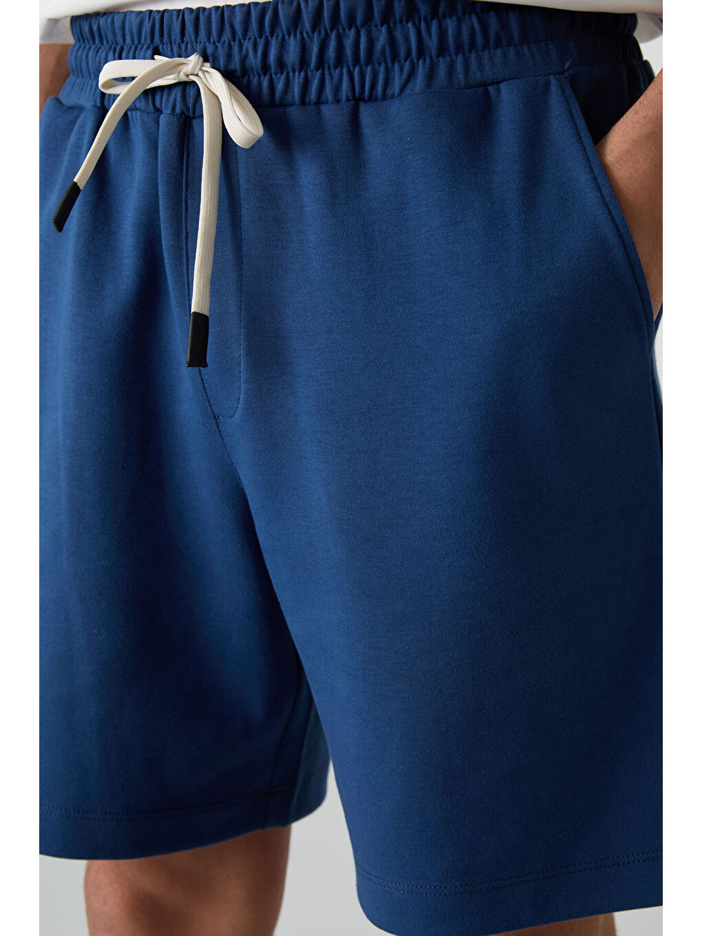 Mavi Pamuklu Kalın Yumuşak Dokulu Comfort Fit Basic Erkek Şort - 81274-2