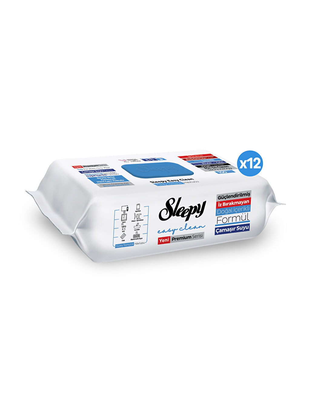 Easy Clean Premium Çamaşır Suyu Katkılı Yüzey Temizlik Havlusu Mendili 12x100 (1200 Yaprak)-1