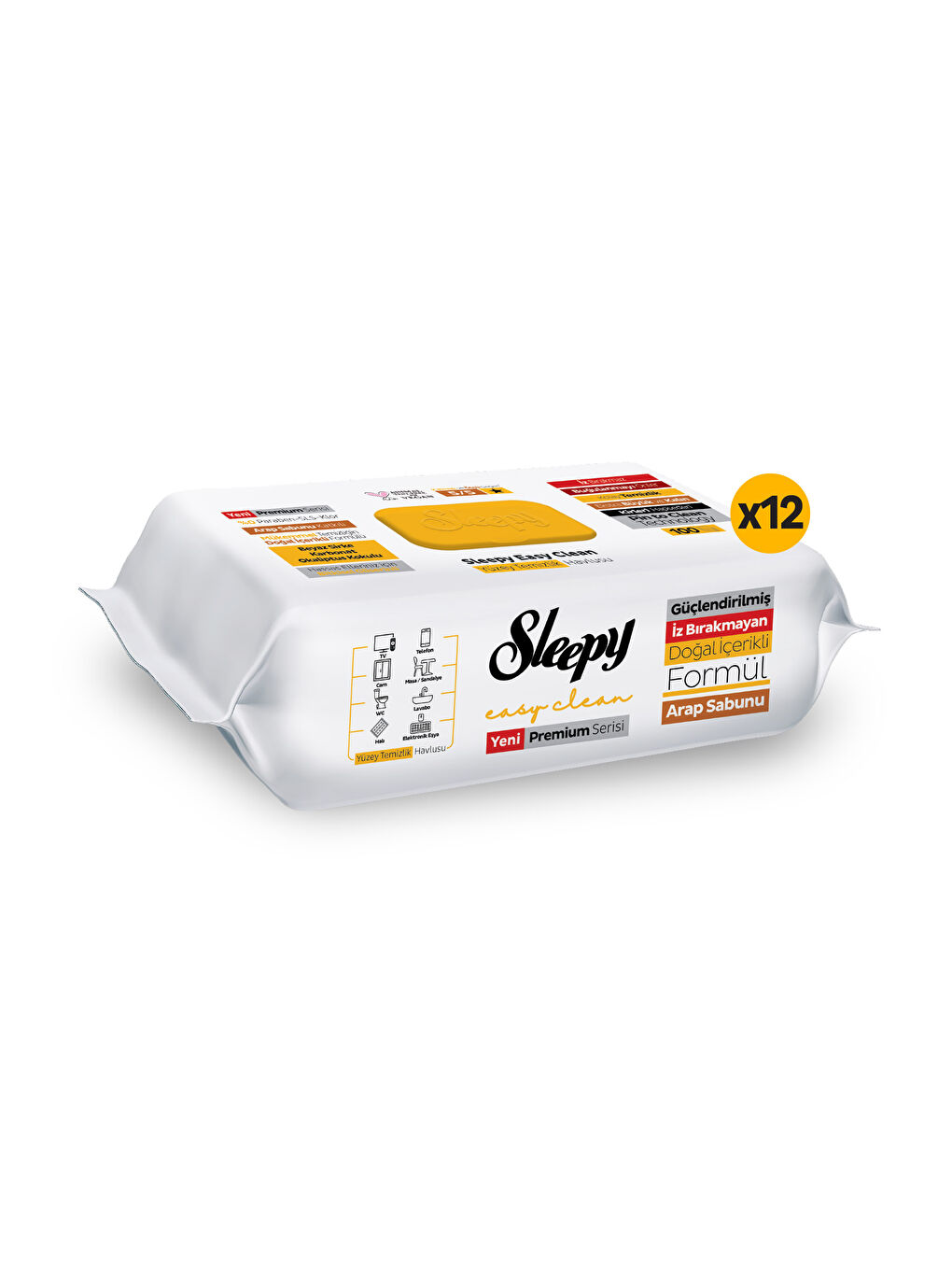 Easy Clean Premium Arap Sabunu Katkılı Yüzey Temizlik Havlusu Mendili 12x100 (1200 Yaprak)-1