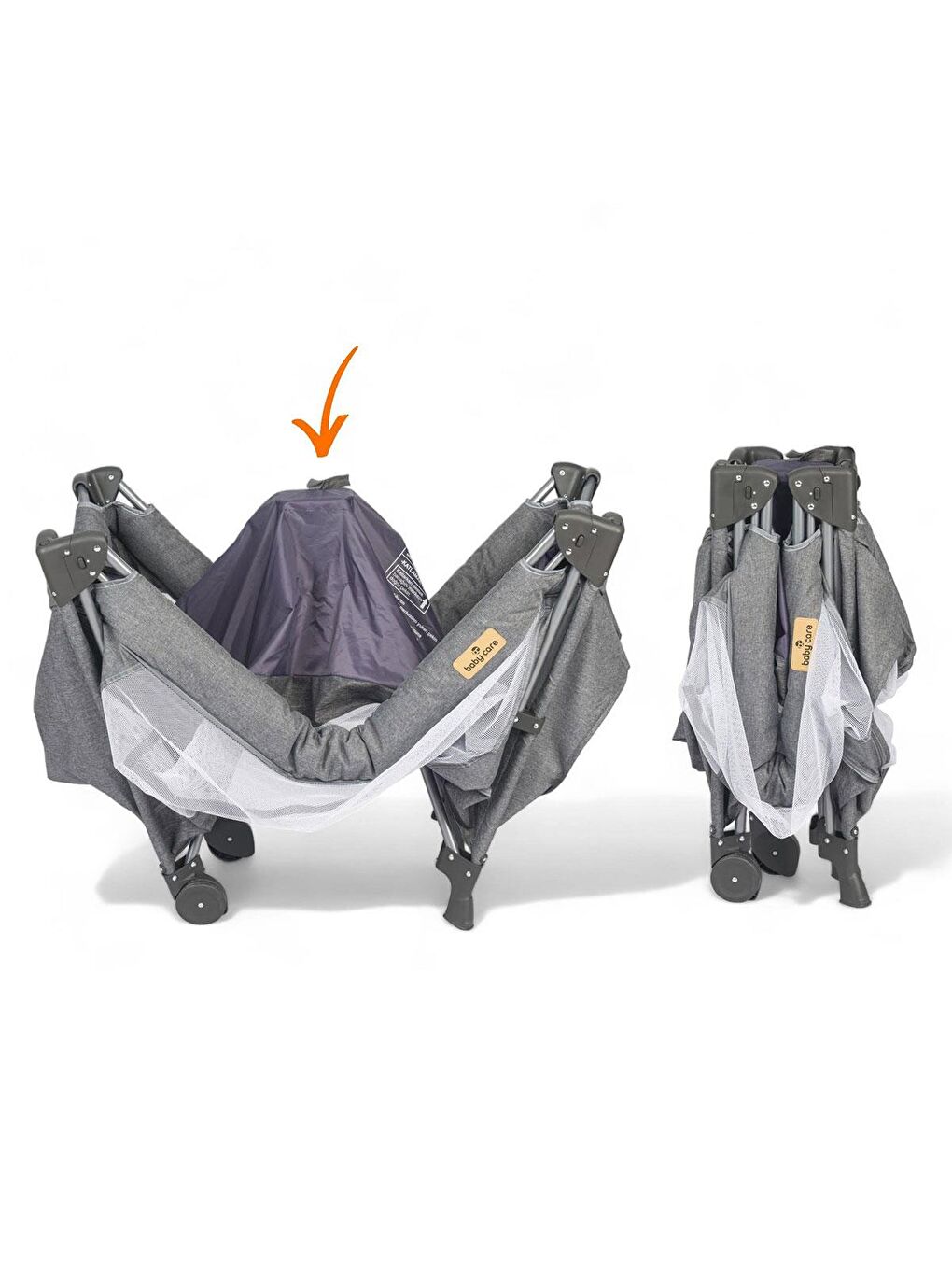 Atlantis Otomatik Anne Yanı Oyun Parkı 70x120 - Gri-1