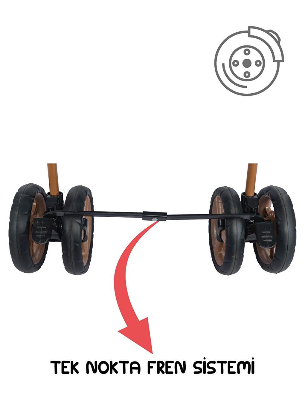 Baston Puset Bebek Arabası - Kahverengi Standart-6