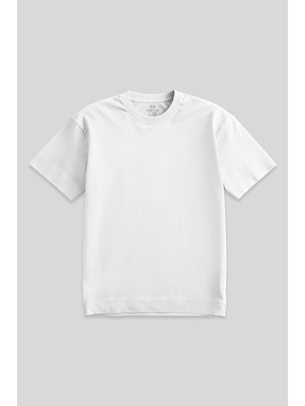 Beyaz Basic Kısa Kol O Yaka  Erkek Büyük Beden Tişört - 88072-1