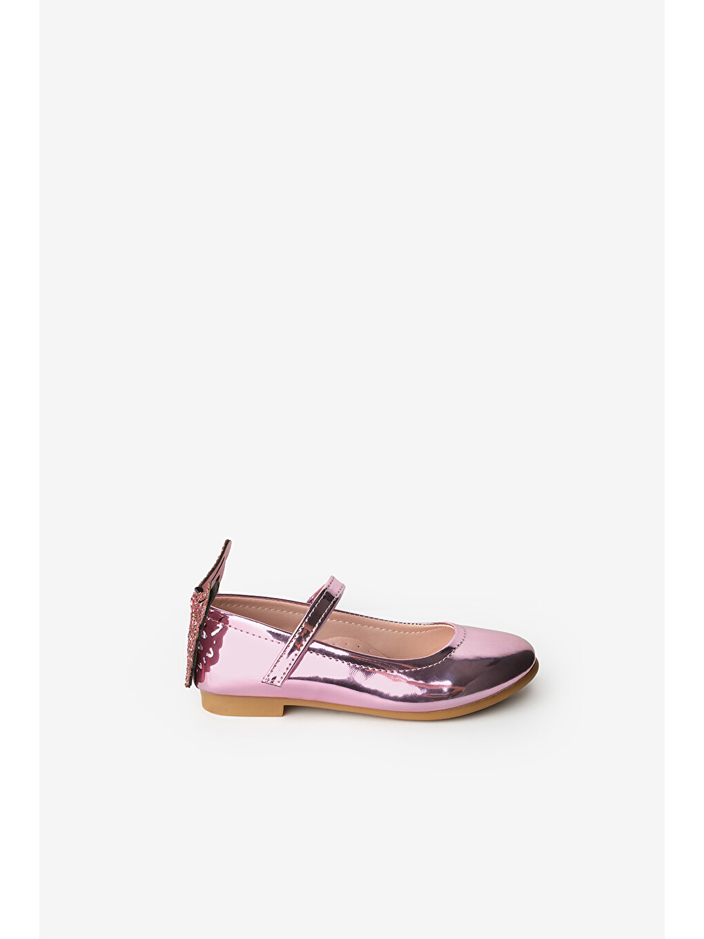 Pembe Topuğu Kelebekli Kız Çocuk Ayakkabı-1