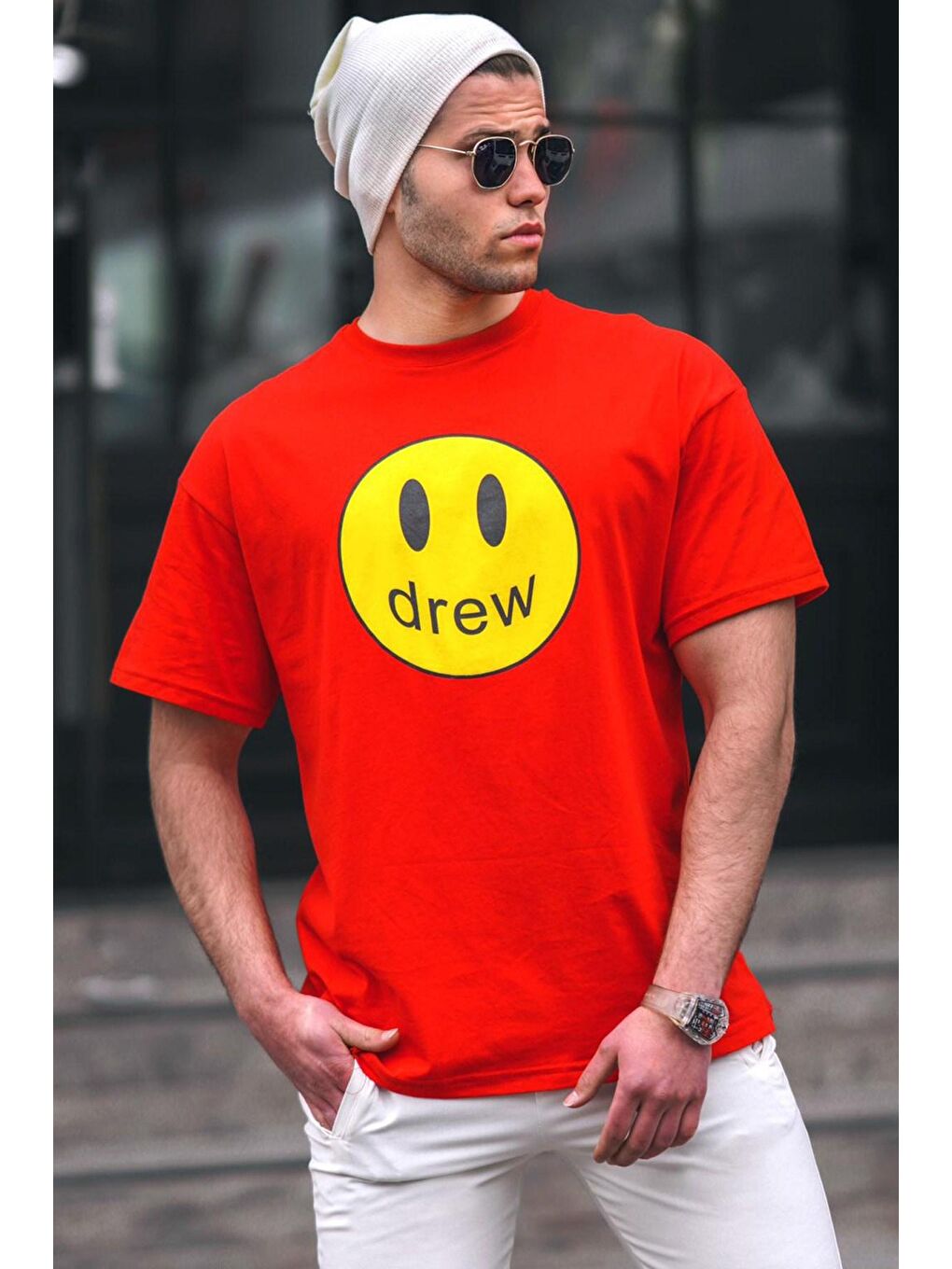 Kırmızı Erkek %100 Pamuk Tişört 5206