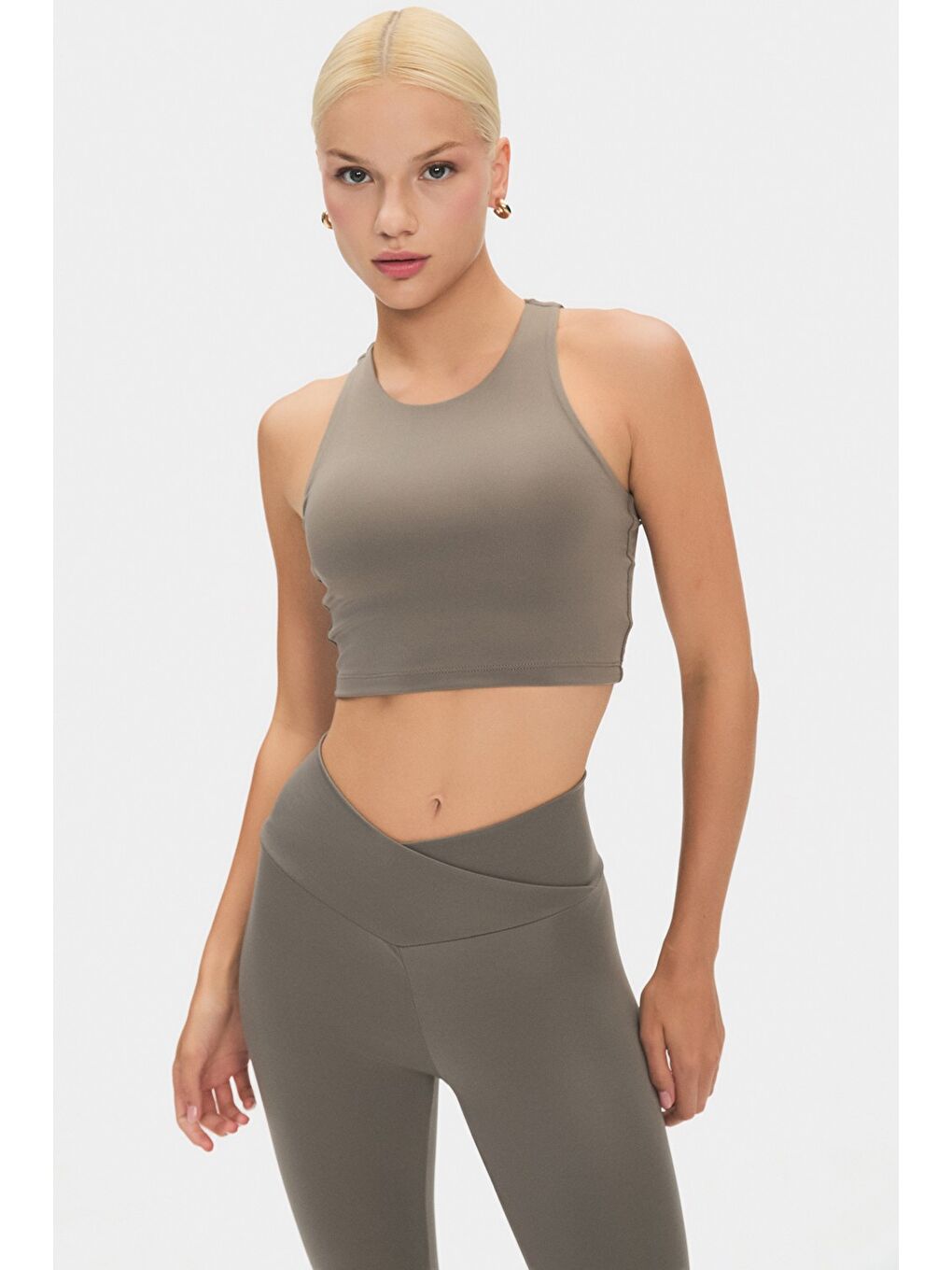 Joystar Haki Kadın Halter Yaka Içi Sütyenli Tişört - 2