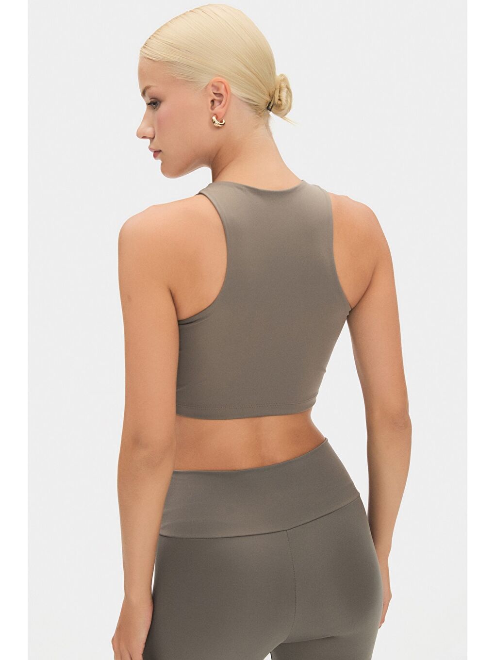 Joystar Haki Kadın Halter Yaka Içi Sütyenli Tişört - 3