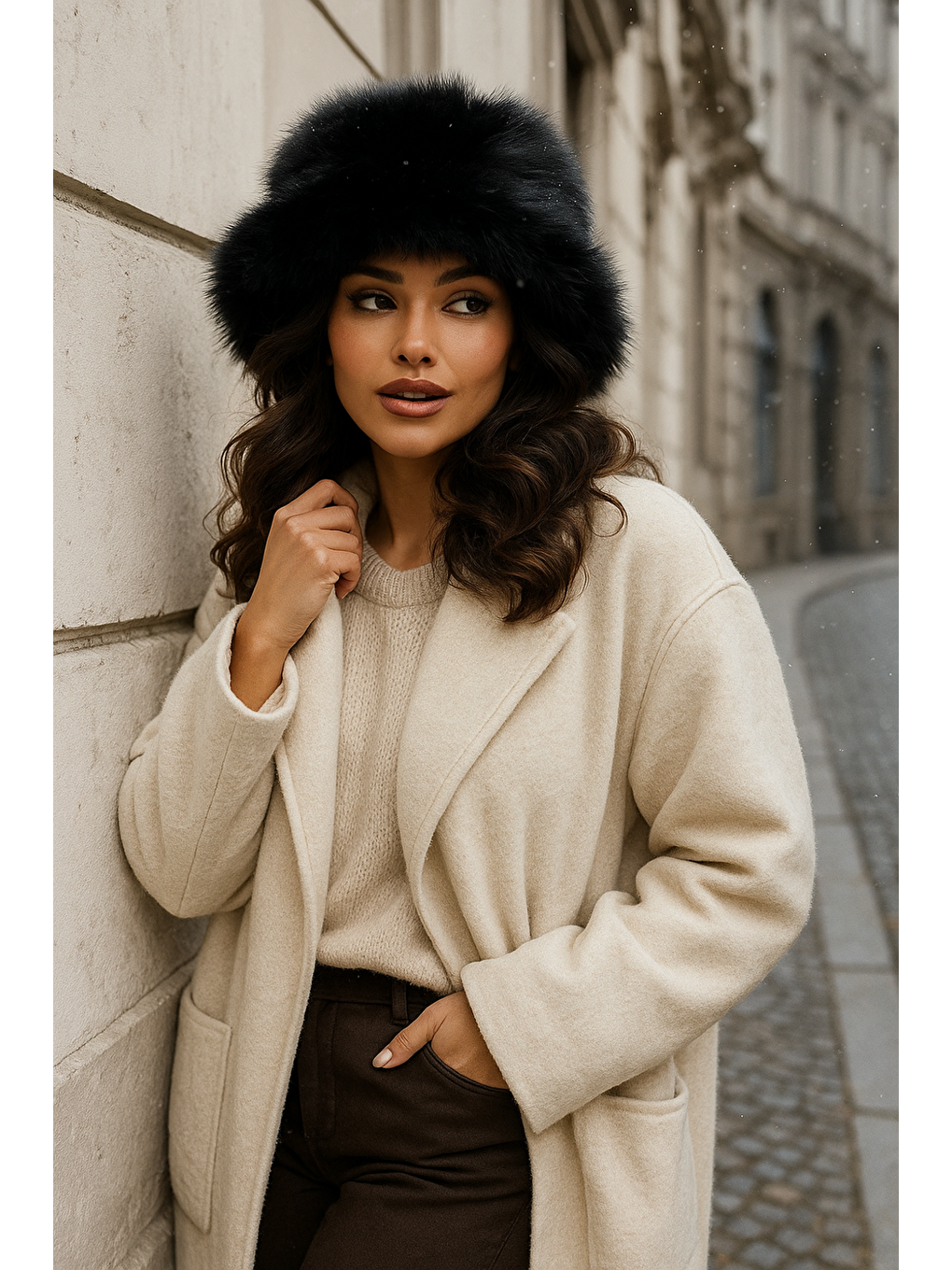 Pelüş Ayarlanabilir Siyah Bucket Kalpak Şapka Bere SPK1142-1