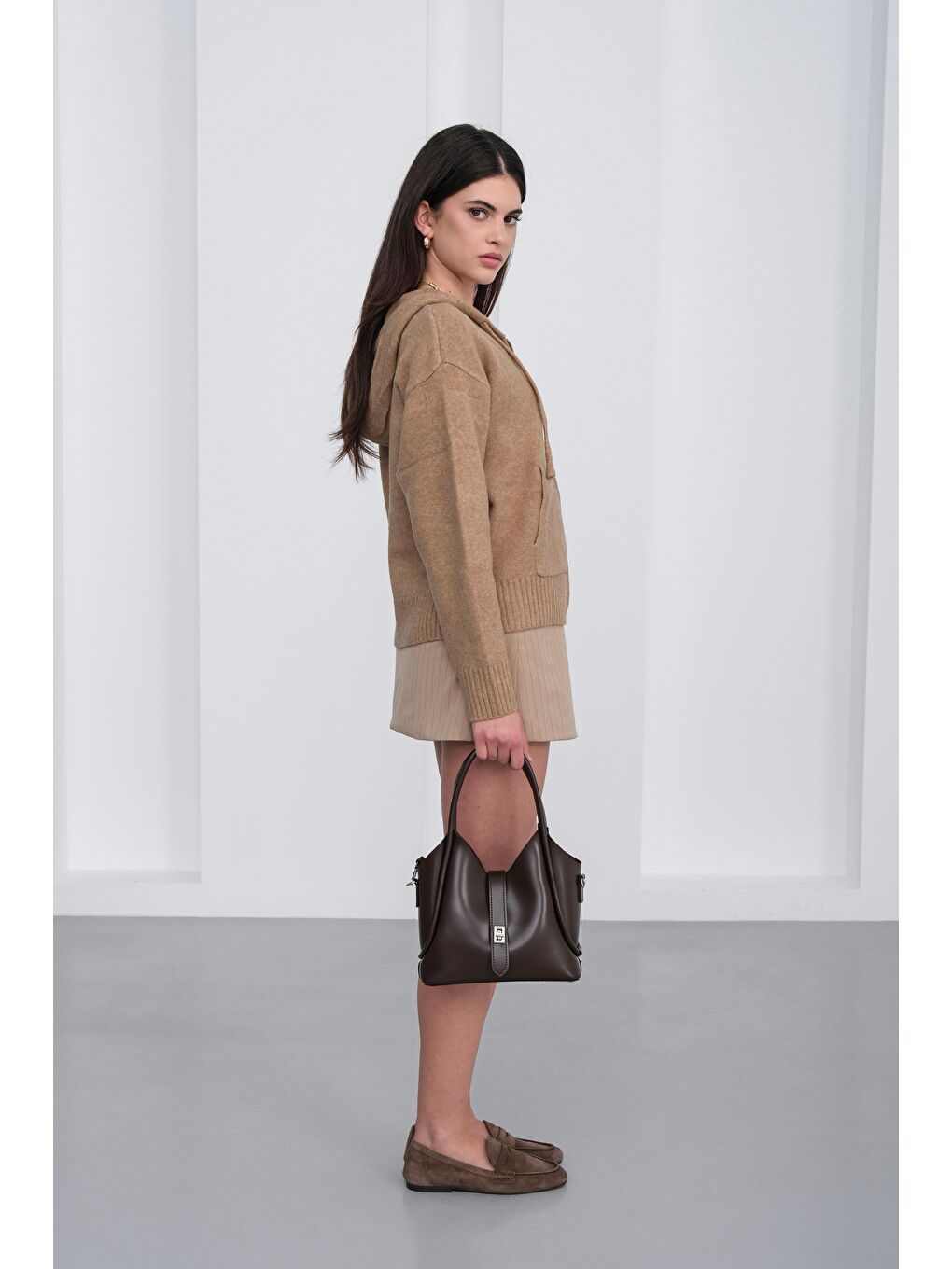 Kahverengi Cindy El Ve Çapraz Çanta Acı Kahve-4