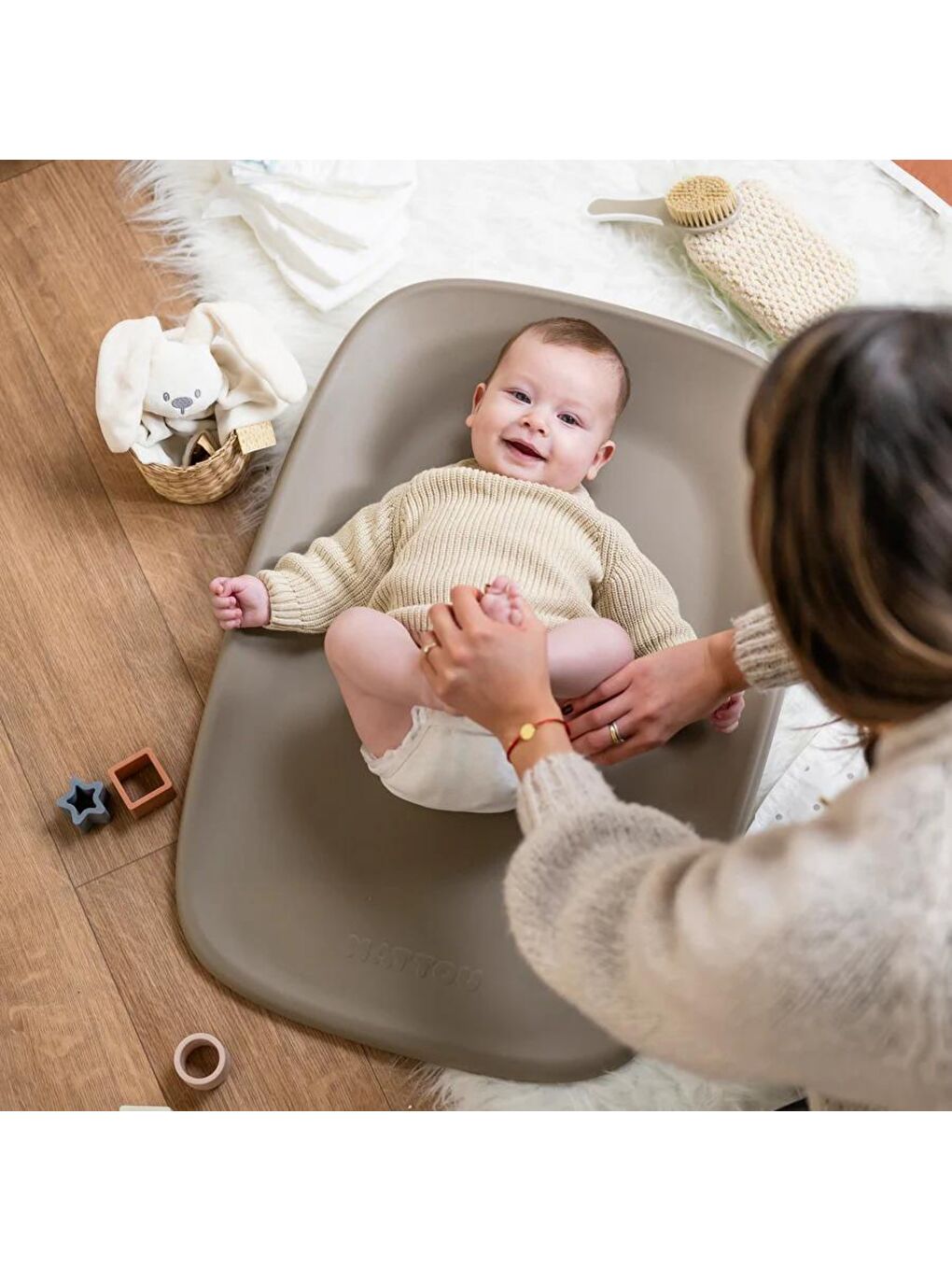 Softy Alt Değiştirme Minderi 70x50 Cm Kahverengi-3