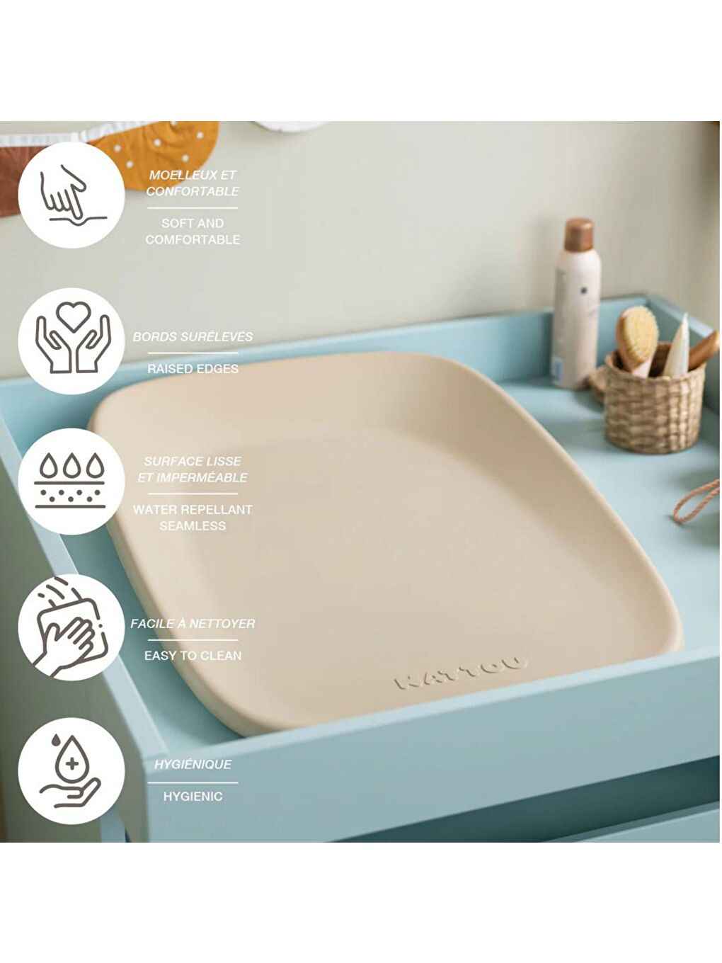 Softy Alt Değiştirme Minderi 70x50 Cm Bej-4