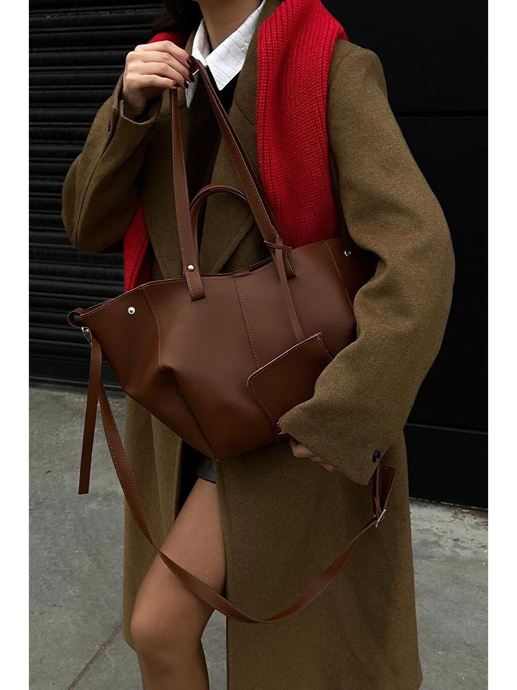 Kahverengi Champ City Omuz Çantası Taba-3