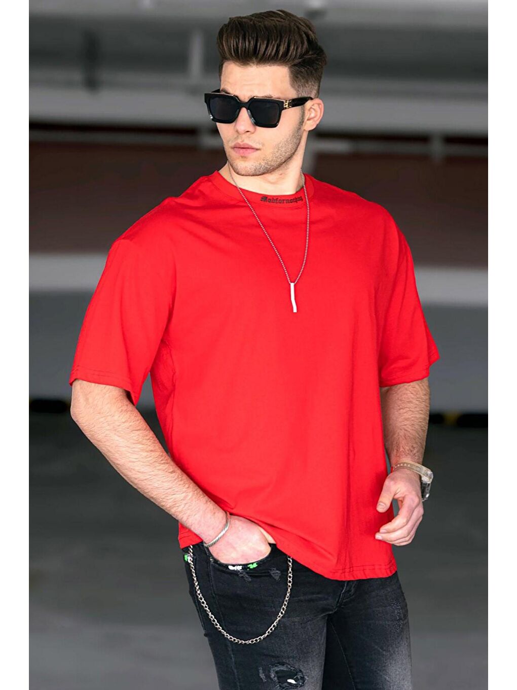 Kırmızı Erkek %100 Pamuk Tişört 4966