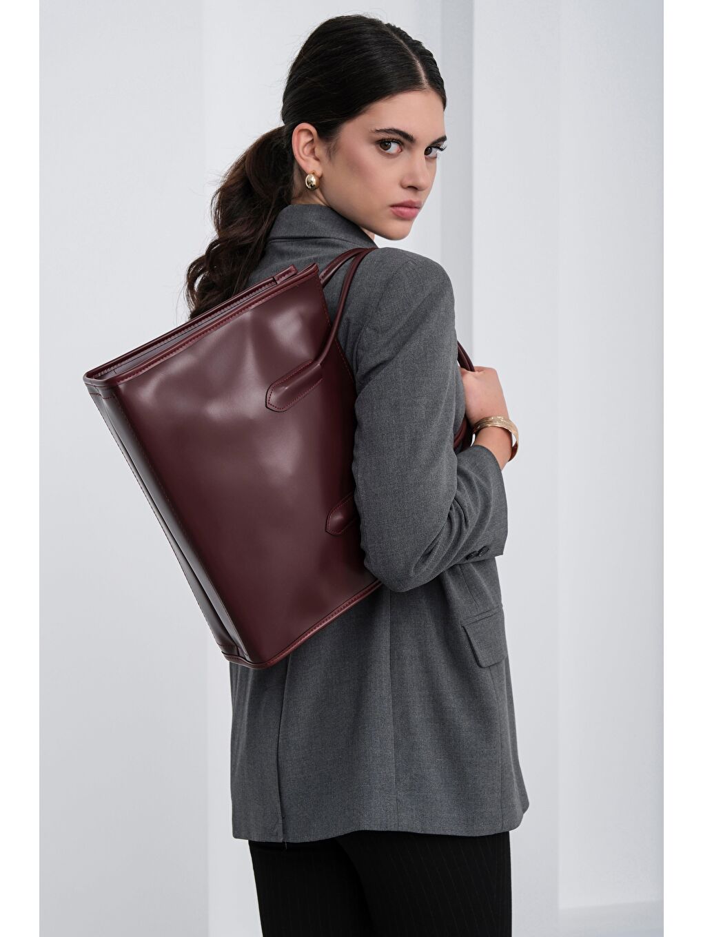 Paella Omuz Çantası Bordo-1