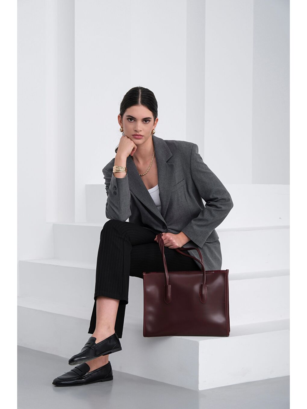 Paella Omuz Çantası Bordo-3