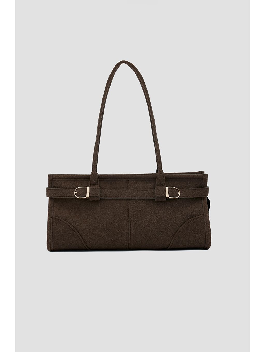 Kahverengi Enyola Bowling Vintage Süet Çanta Kahve-1