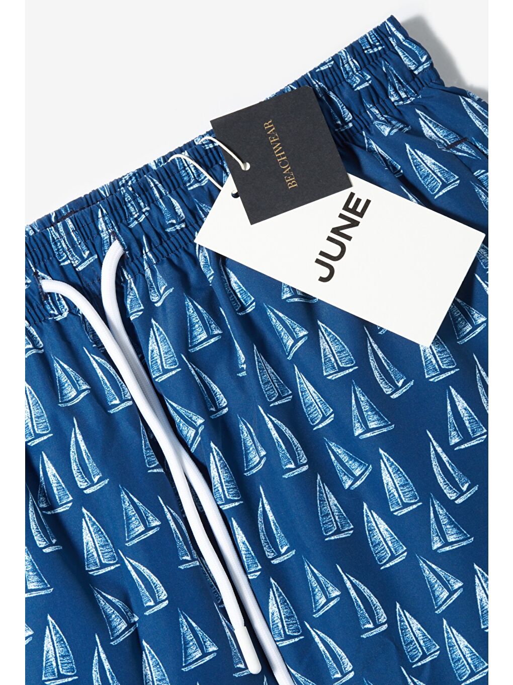 Lacivert Erkek Regular Fit Baskılı Deniz Şortu-6