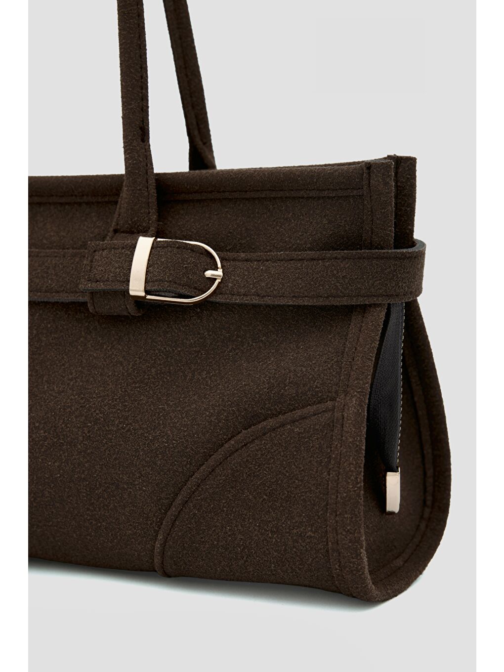 Kahverengi Enyola Bowling Vintage Süet Çanta Kahve-4