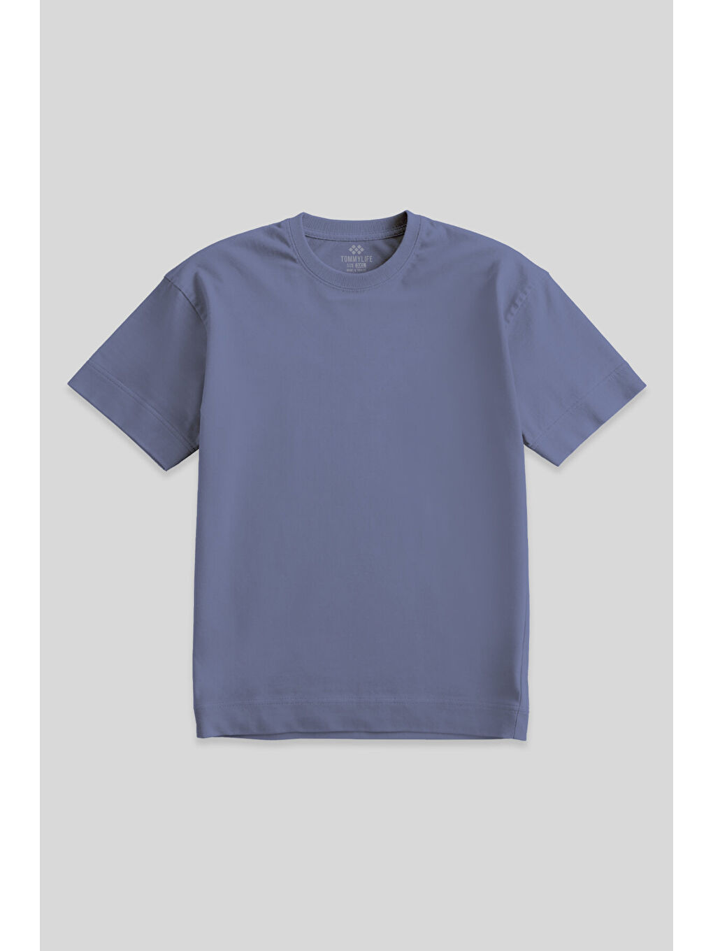 Petrol Basic Kısa Kol O Yaka  Erkek Büyük Beden Tişört - 88072-1