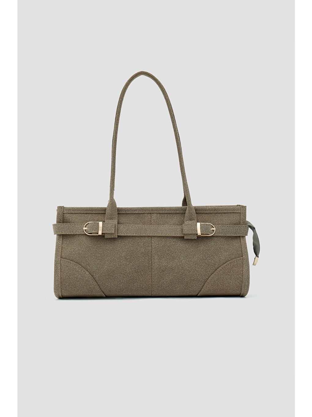 Bej Enyola Bowling Vintage Süet Çanta Vizon-1