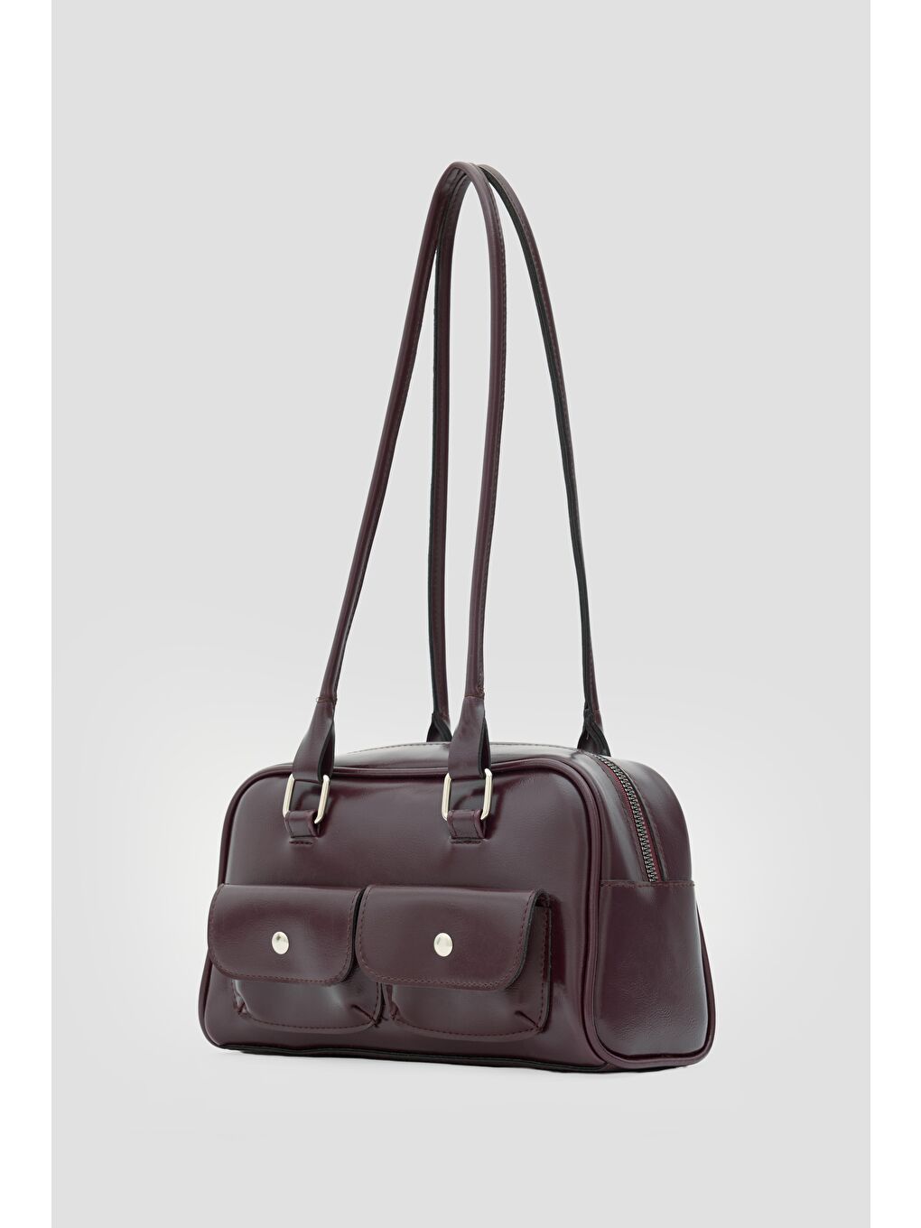 Rhan Retro Baget Çantası Bordo-2