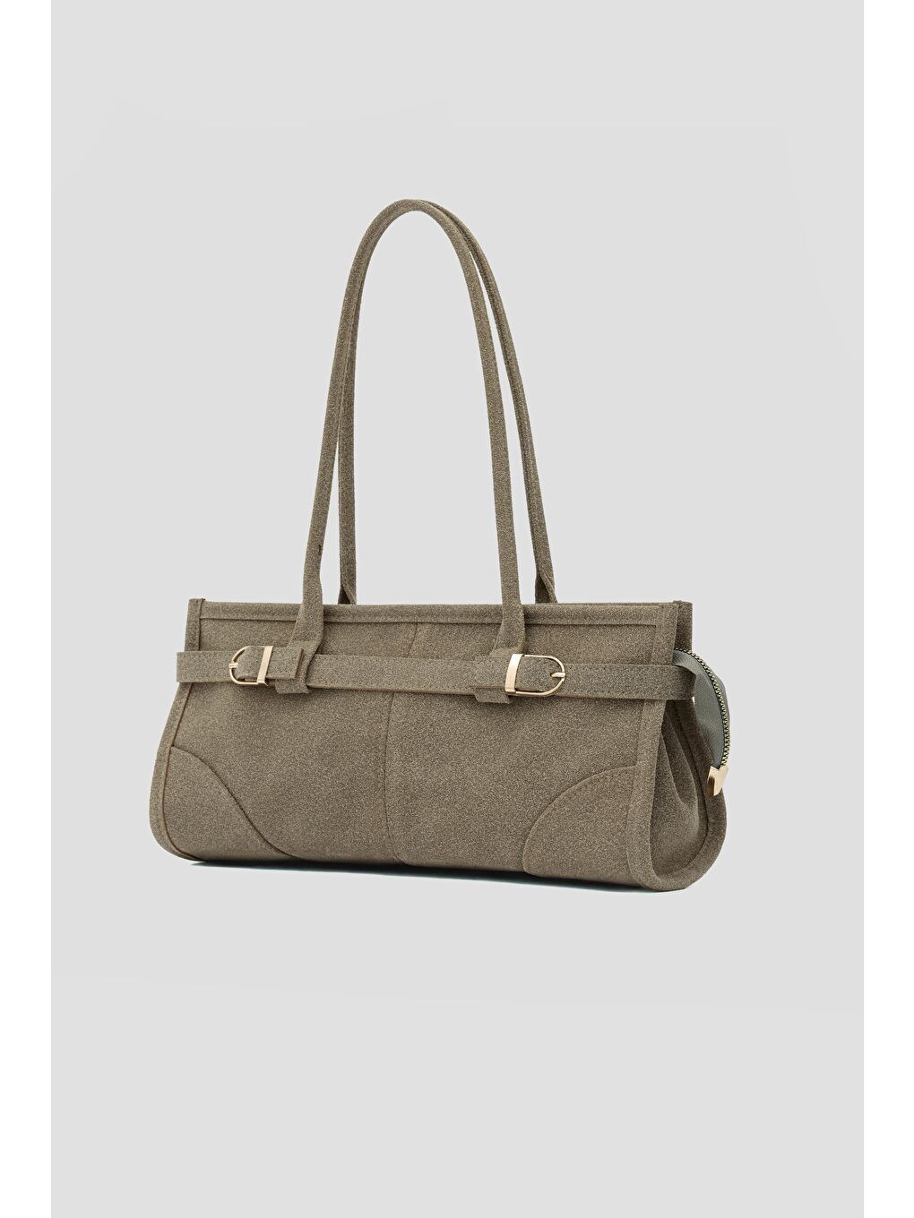 Bej Enyola Bowling Vintage Süet Çanta Vizon-3