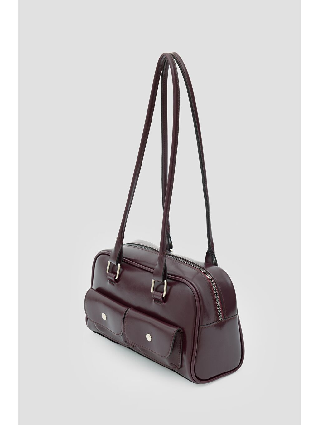 Rhan Retro Baget Çantası Bordo-4